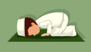 A Muslim child in Namaj